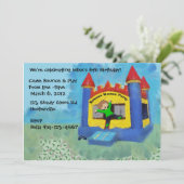 Blue Bounce House Party nodigt uit Kaart (Staand voorkant)