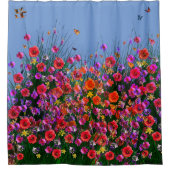 Blue Bouquet - Butterfly Douchegordijn (Voorkant)