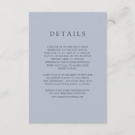 Blue Bouquet | Details van de bruiloft Informatiekaartje