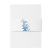 Blue Bouquet Monogrammen en Date Wedding Uitnodigingen Wikkel (Achterkant Voorbeeld)