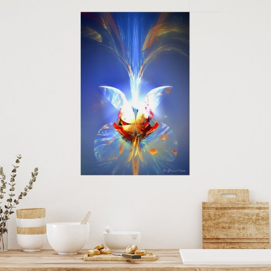 Blue Bouquet Poster (Keuken)