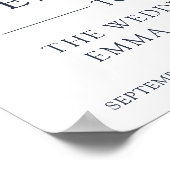 Blue Bouquet | Waterverf Floral Weddenschap Welkom Poster (Hoek)