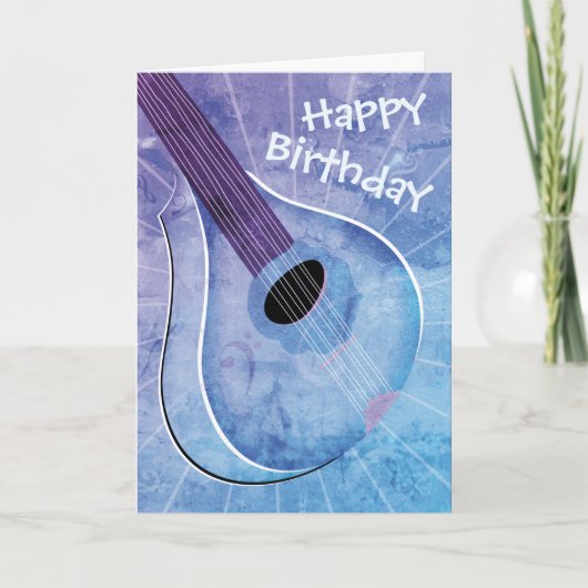 Blue Bouzouki Art Birthday Kaart (Voorkant)