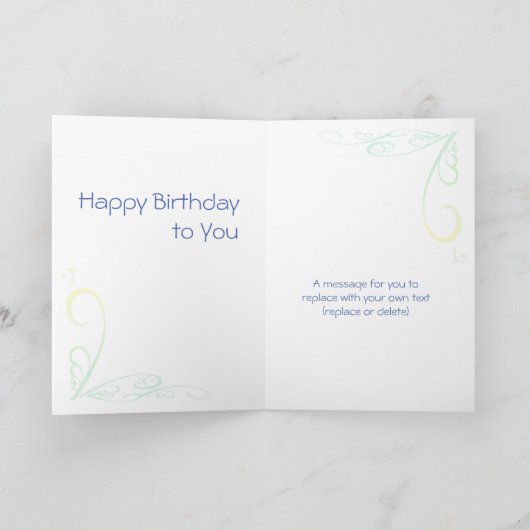 Blue Bouzouki Art Birthday Kaart (Binnen)