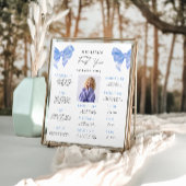 Blue Bow 1st Birthday Milestone Board Poster