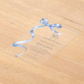 Blue Bow 50 & Fabulous Birthday Acryl Uitnodigingen (Laagn)