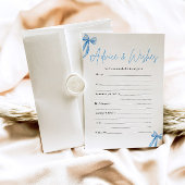 Blue Bow Advies en Wishes Vrijgezellenfeest Game Kaart