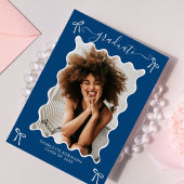 Blue Bow afstudeerfeest uitnodiging