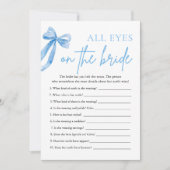 Blue Bow All Eyes On The Bride Vrijgezellenfeest G Kaart (Voorkant)