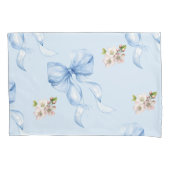 Blue bow and cherry blossom pillow case kussensloop (Voorkant)