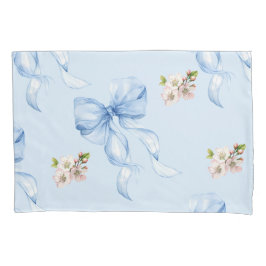 Blue bow and cherry blossom pillow case kussensloop