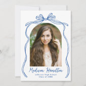 Blue Bow Arch Foto Afstuderen Aankondiging (Voorkant)
