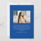  Blue Bow Arch Foto Afstuderen Aankondiging (Achterkant)