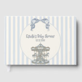 Blue Bow Baby Boy Carousel Circus Baby Shower  Gastenboek (Voorkant)