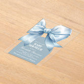 Blue Bow Baby Boy Elegant Baby Shower Acryl Uitnodigingen (Laagn)
