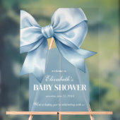 Blue Bow Baby Boy Elegant Baby Shower Welcome Acryl Bord (Neutraal)