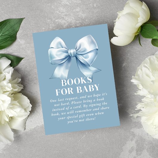 Blue Bow Baby Boy Elegant Books for Baby Informatiekaartje