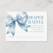 Blue Bow Baby Boy Elegant Diaper Raffle Informatiekaartje (Voorkant)
