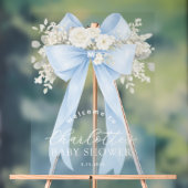 Blue Bow Baby boy Shower Welcome Acryl Bord (Neutraal)