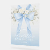 Blue Bow Baby boy Shower Welcome Acryl Bord (Hoek)
