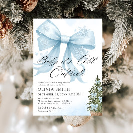 Blue Bow Baby Het is koud buiten Baby shower Kaart