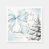Blue Bow Baby Het is koud buiten Baby shower Servet (Voorkant)