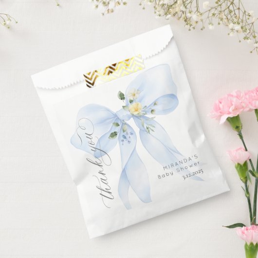 Blue Bow Baby in Bloom bloemendank u Bedankzakje (Gezegeld)