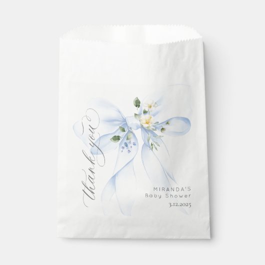 Blue Bow Baby in Bloom bloemendank u Bedankzakje (Voorkant)