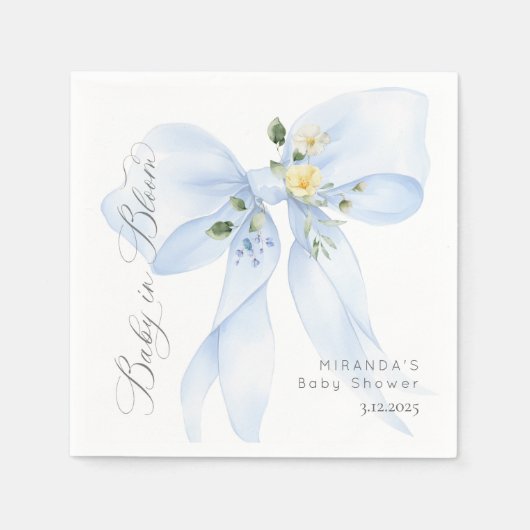 Blue Bow Baby in Bloom bloemendank u Servet (Voorkant)