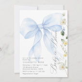 Blue Bow Baby in Bloom bloemetjes Baby boy shower Kaart (Voorkant)