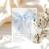 Blue Bow Baby in Bloom bloemetjes Baby boy shower Kaart