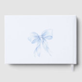 Blue bow Baby in Bloom wildflower Baby shower Gastenboek (Achterkant)