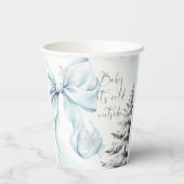 Blue Bow Baby It's Cold Outside Baby Shower Papieren Bekers (Achterkant)