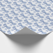 Blue Bow Baby of Vrijgezellenfeest, Verjaardagsfee Cadeaupapier (Hoek)