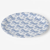 Blue Bow Baby of Vrijgezellenfeest, Verjaardagsfee Papieren Bordje (Gekanteld)