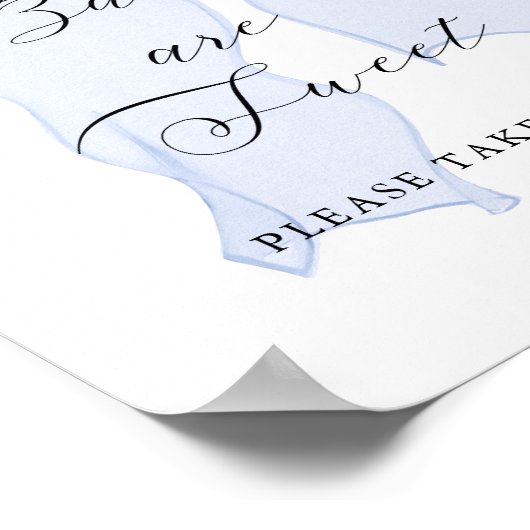 Blue Bow Baby shower Baby's zijn zoet Poster (Hoek)