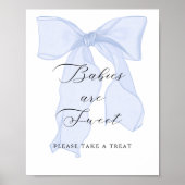 Blue Bow Baby shower Baby's zijn zoet Poster (Voorkant)