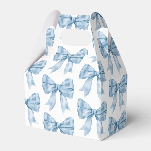 Blue Bow-Baby shower Bedankdoosjes (Voorkant Zijde)