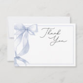 Blue Bow-Baby shower Bedankkaart (Voorkant)