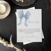 Blue Bow Baby shower bedankkaart