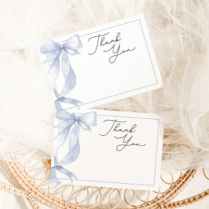 Blue Bow-Baby shower Bedankkaart