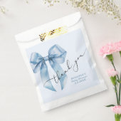 Blue Bow Baby Shower Bedankt Bedankzakje (Gezegeld)