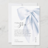 Blue Bow Baby shower Bedankt Card 5x7 Kaart (Voorkant)