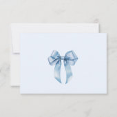 Blue Bow Baby shower Bedankt kaart (Achterkant)