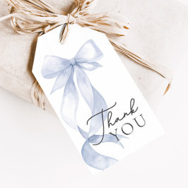 Blue Bow Baby shower Bedankt voor je steun Cadeaulabel