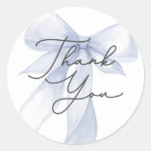 Blue Bow Baby shower Bedankt voor je steun Ronde Sticker (Voorkant)
