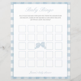 Blue bow baby shower bingogame