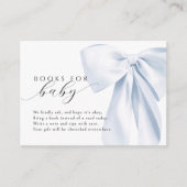 Blue Bow Baby shower Boeken voor Baby Informatiekaartje (Voorkant)
