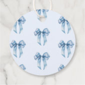 Blue Bow Baby shower Bowitful Dank u Bedankjes Labels (Achterkant)