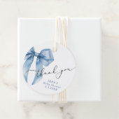 Blue Bow Baby shower Bowitful Dank u Bedankjes Labels (In situ)
